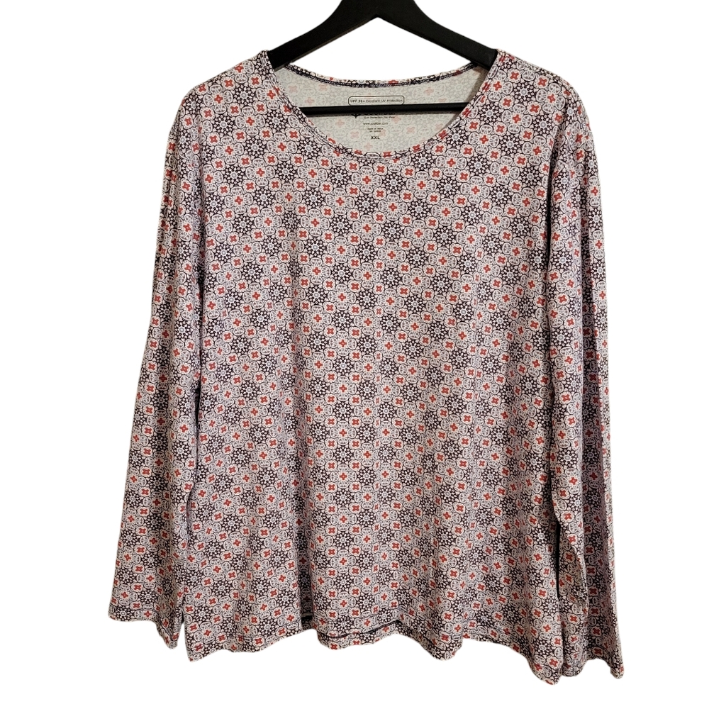 Coolibar Geometric Print Long Sleeve UPF 50+ Top